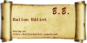 Ballon Bálint névjegykártya