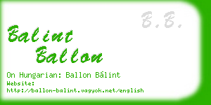 balint ballon business card