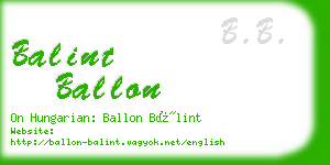 balint ballon business card